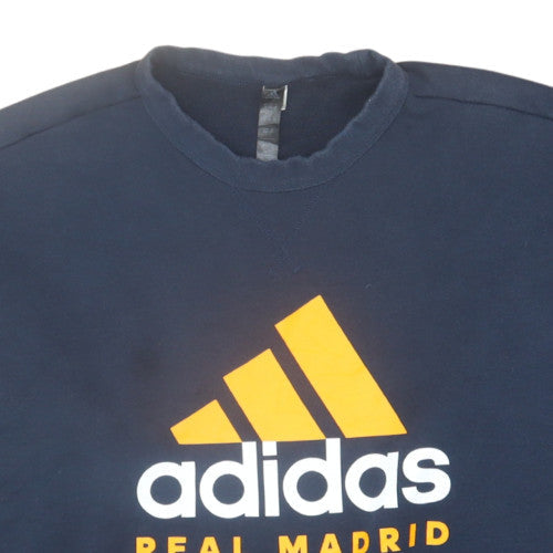 Adidas Men’s Blue Real Madrid Pullover Sweatshirt L Regular Fit