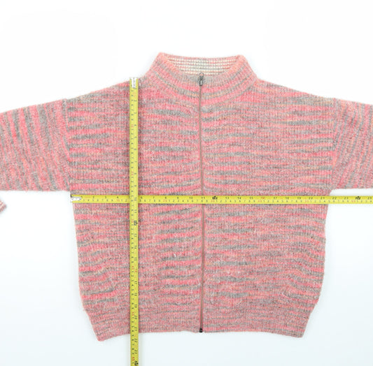 White Stuff Women's Pink Wool Blend Full Zip Jumper Size 10