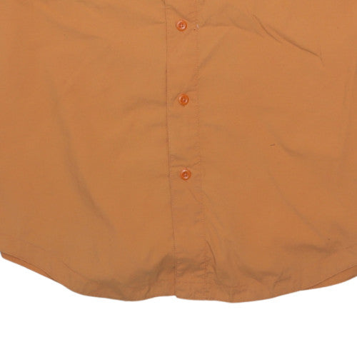 Columbia Men's Orange Short Sleeve Nylon Button-Up Outdoor Shirt M