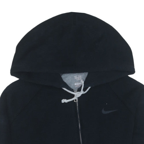 Nike Womens Black Full Zip Hoodie Large Cotton Blend Athletic Dept