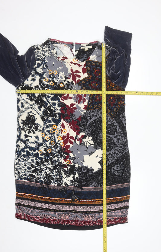 White Stuff Women’s Multicoloured Shift Dress Size 14 Bohemian Style