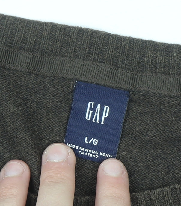 GAP Mens Brown Cotton Cashmere Crew Neck Jumper Size L