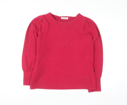 Gallery Womens Pink Long Sleeve Crew Neck Pullover Jumper Size 14