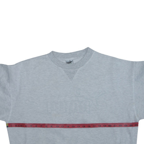 Puma Womens Grey Pullover Sweatshirt L Polyester Cotton Casual