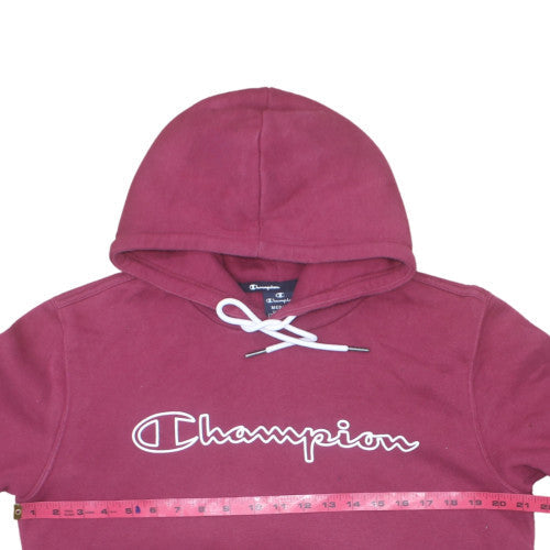 Champion Men's Red Pullover Hoodie Medium Logo Fleece Sweatshirt