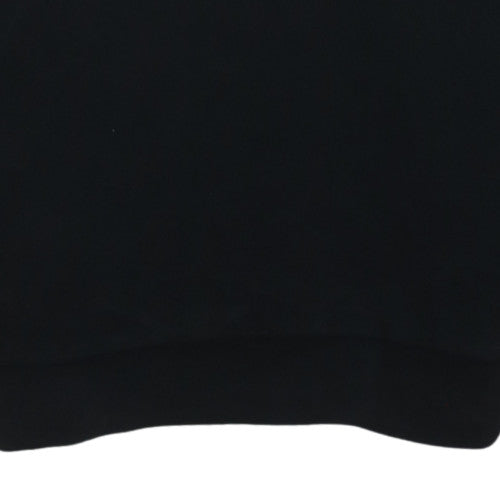 Sergio Tacchini Mens Black Hoodie M Logo Pullover Cotton Blend