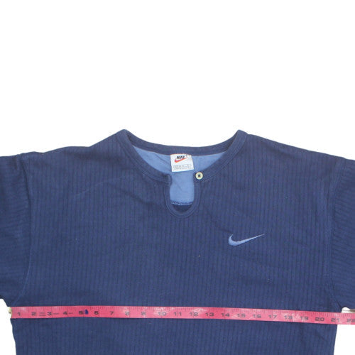Nike Women Blue Pullover Sweatshirt M (8-10) Cotton Blend