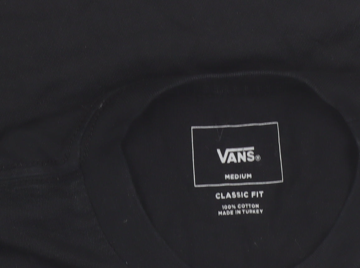 Vans Men's Black Logo Classic Fit Cotton T-Shirt Size M