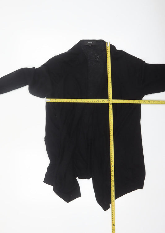 Next Women Black Merino Wool Blend Long Sleeve Cardigan Size 14