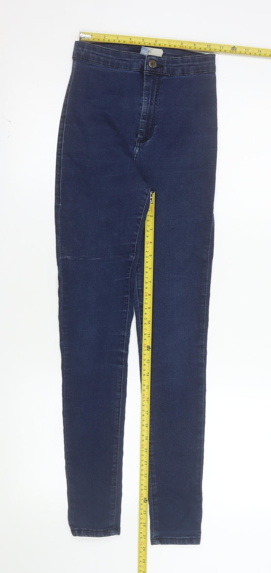 Topshop Women Blue Skinny Denim Jeans W26 L32 Stretch Slim Fit