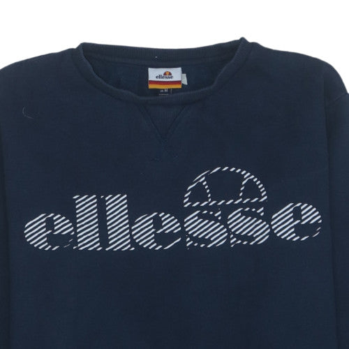 Ellesse Men's Navy Blue Logo Crew Neck Sweatshirt M Cotton Blend