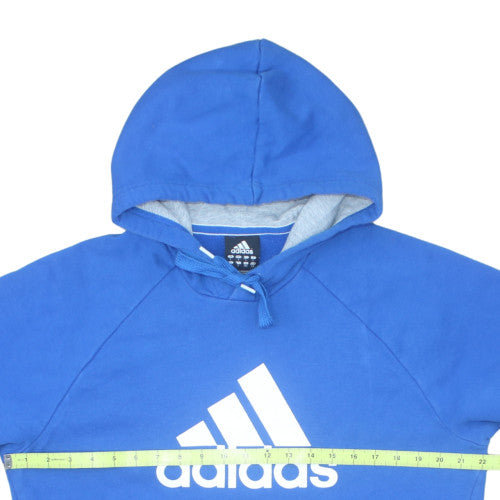adidas Men's Blue Pullover Hoodie L Fleece Logo Sportswear