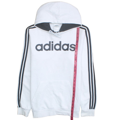 Adidas Men's White Pullover Hoodie M Logo Sportswear Fleece