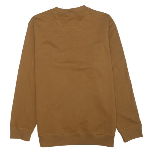 Timberland Men’s Brown XL Regular Fit Embroidered Logo Sweatshirt