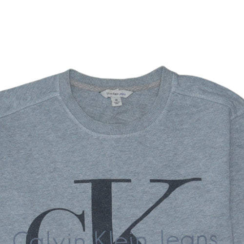 Calvin Klein Jeans Men’s Grey Pullover Sweatshirt M Logo Classic Crew