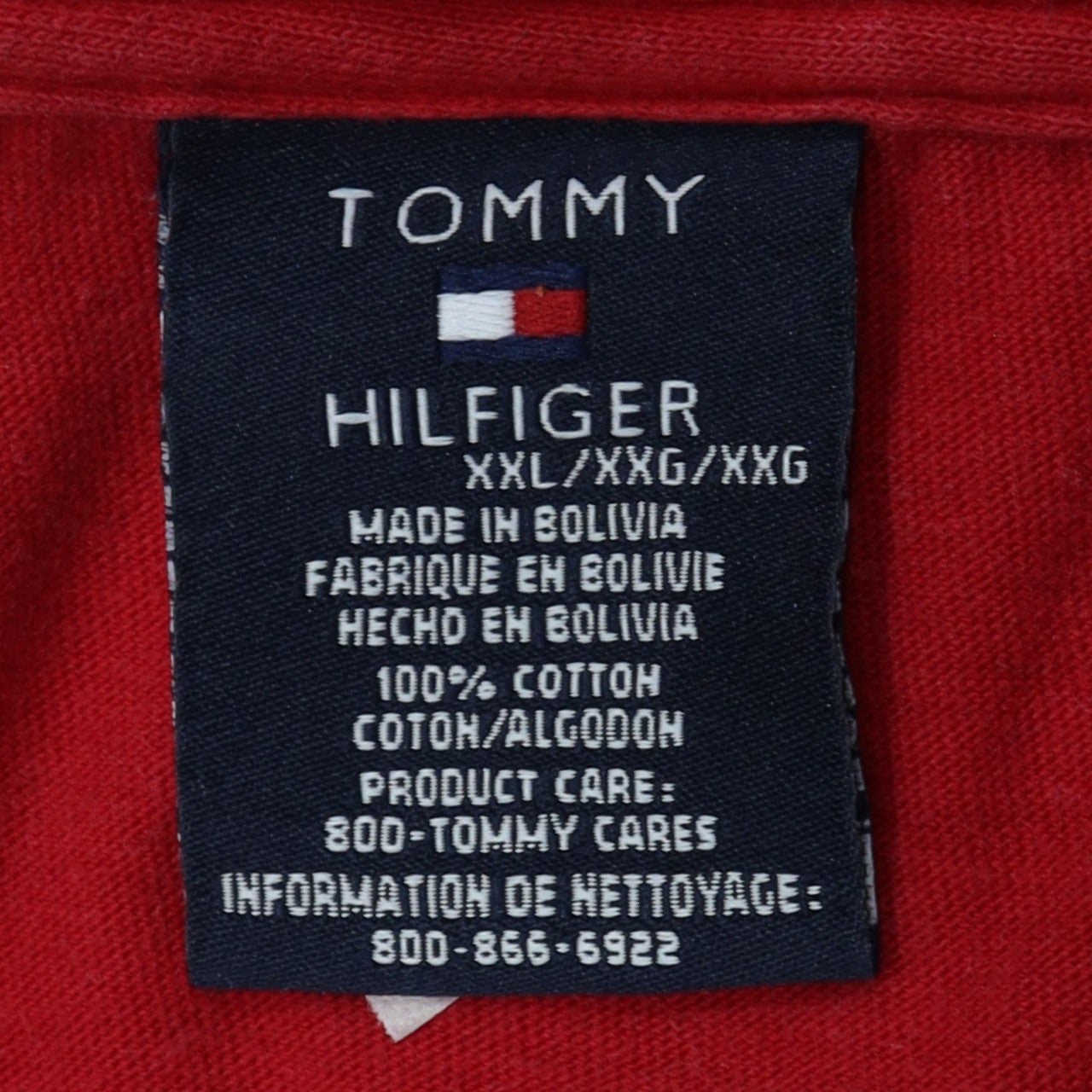 Tommy Hilfiger Men's Red 2XL Classic Logo Cotton T-Shirt