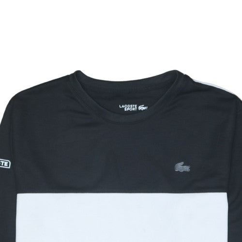 Lacoste Men's Black White 2XL Crew Neck Pullover Sweatshirt