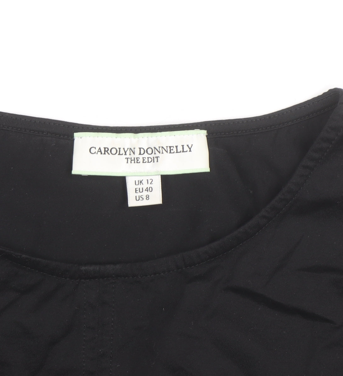Carolyn Donnelly The Edit Women's Black Cotton Blouse UK 12 Relaxed Fit