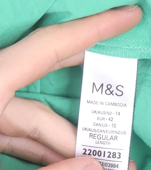 Marks and Spencer Women's Green Size 14 Sleeveless Fit & Flare Midi Dress