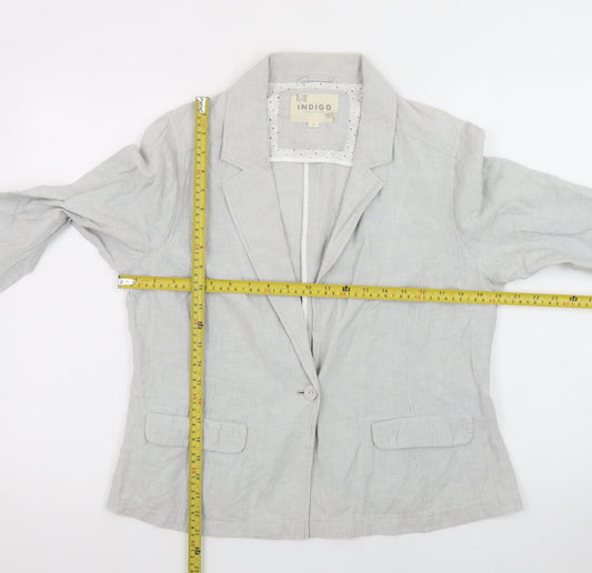 Marks and Spencer Women’s Grey Linen Blend Blazer Size 16