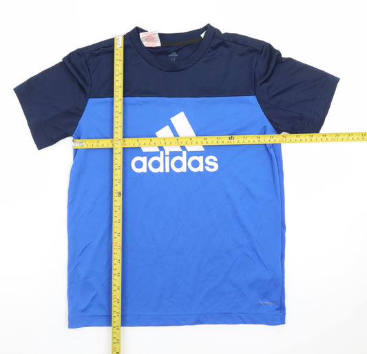 Adidas Boys Blue Climalite Short Sleeve Crew Neck Sports T-Shirt M 11-12 Years