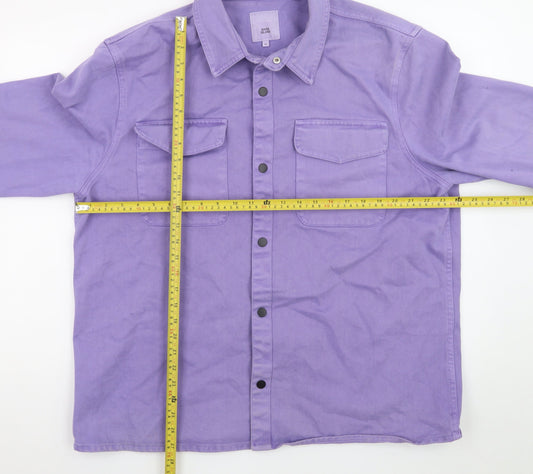 River Island Men’s Purple Cotton Twill Overshirt Jacket XL