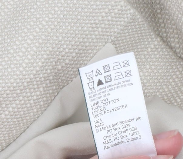 Marks and Spencer Women’s Beige Cotton Lined Zip Jacket Size 20