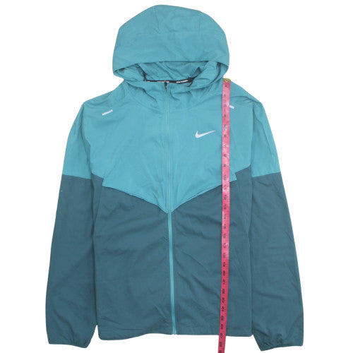 Nike Men's Blue Windbreaker Hooded Jacket L Lightweight Sports