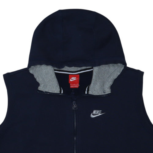 Nike Men's Blue Sleeveless Full Zip Hoodie Vest XL