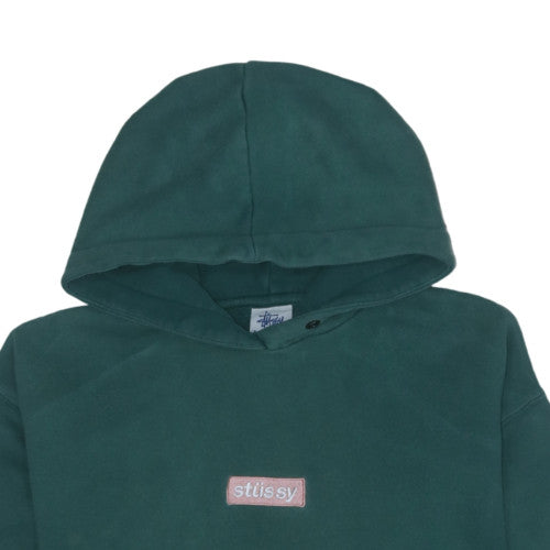 Stussy Men's Green Pullover Hoodie Size M Cotton Streetwear