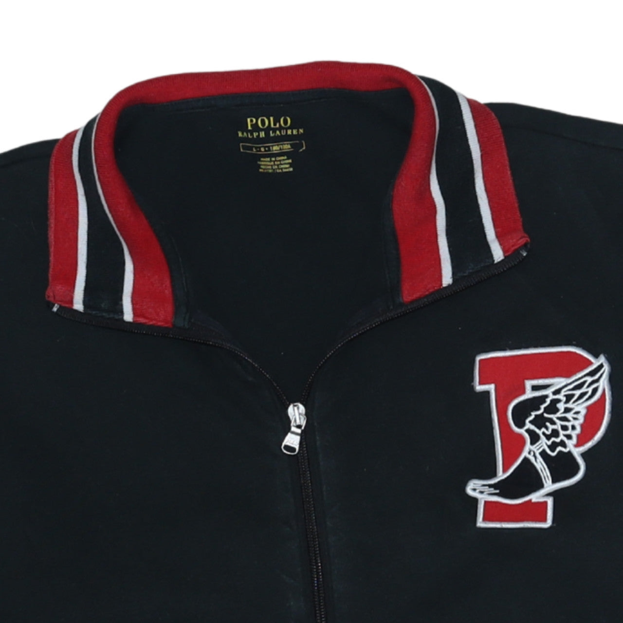 Ralph Lauren Men’s Black Varsity Track Jacket Size L Cotton Zip Up