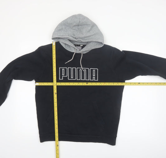Puma Womens Black & Grey Pullover Hoodie Small Cotton Blend Casual