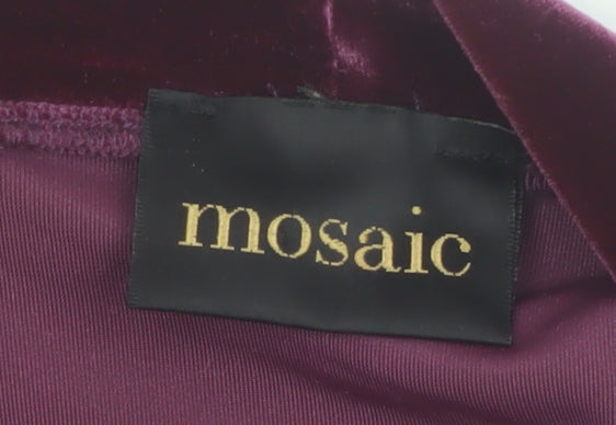 Mosaic Womens Purple Velvet Sequin Trim Blazer Jacket Size 16