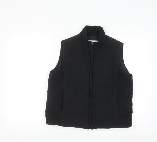 Next Women’s Black Puffer Waistcoat UK 12 Full Zip Winter Gilet