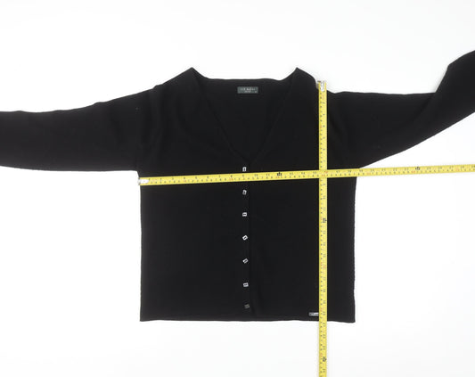 Ted Baker Womens Black Cashmere Blend V-Neck Cardigan Size 14