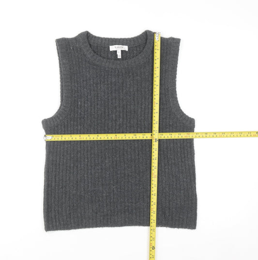 b.young Unisex Grey Knit Wool Blend Sleeveless Vest M