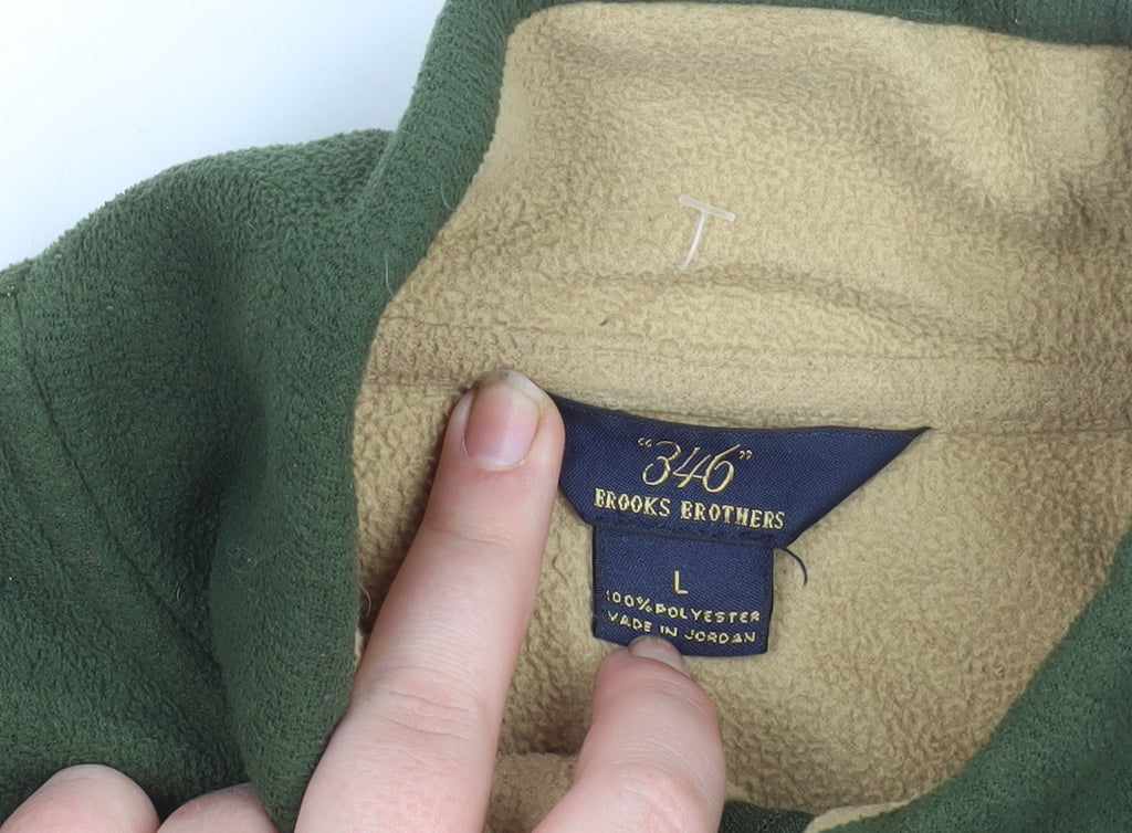 Brooks Brothers Men’s Green Fleece 1/2 Zip Pullover Sweatshirt L