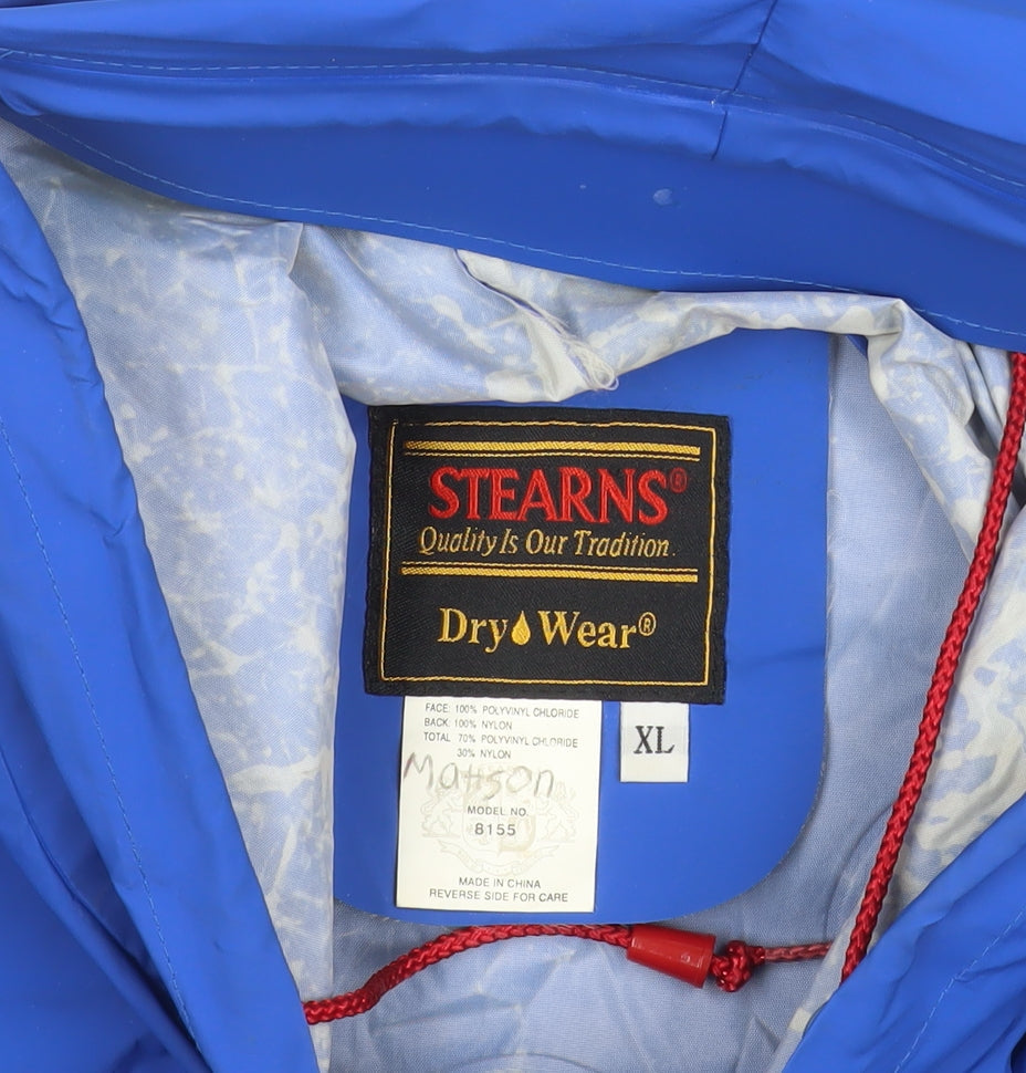 Stearns Men's Blue XL Hooded Waterproof Rain Coat Jacket