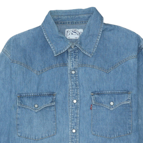 Levi Strauss Women's Blue Denim Western Button-Up Shirt Size L