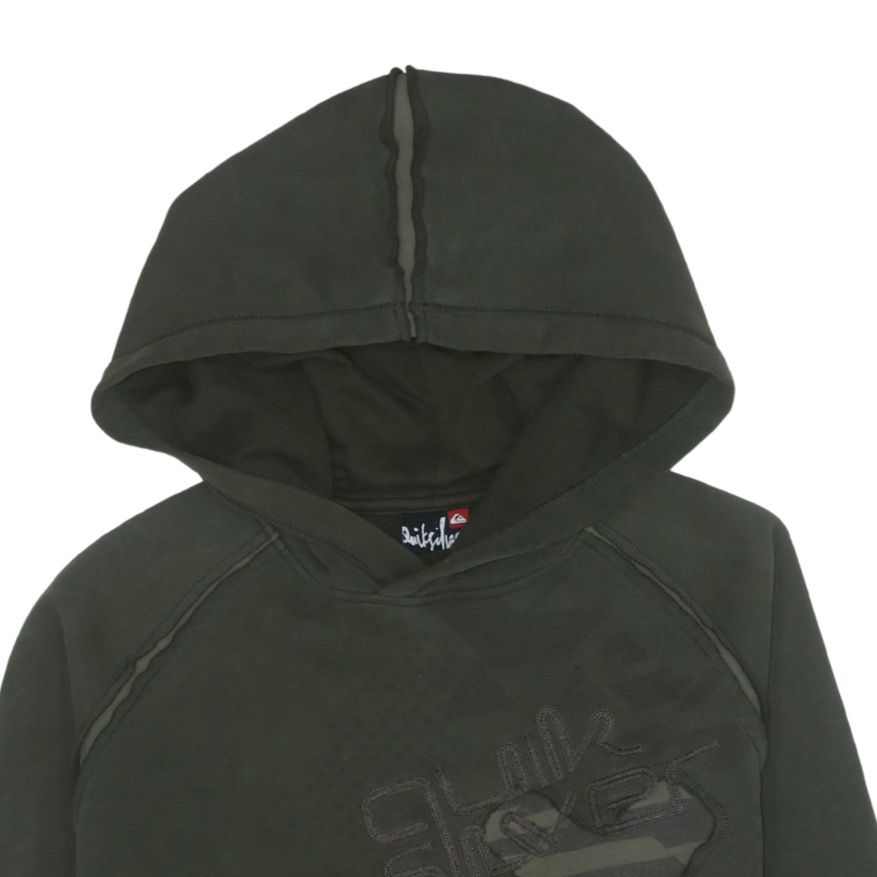 Quiksilver Mens Green Pullover Hoodie L Logo Graphic Sweatshirt