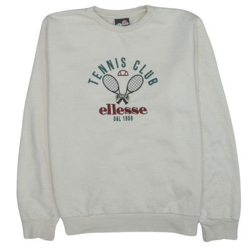Additional front view of Ellesse Women's Beige Crew Neck Tennis Club Sweatshirt UK 8
