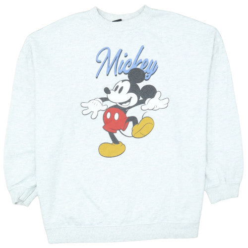 Front view of Disney Women’s Grey Mickey Mouse Print Sweatshirt, size UK 16
