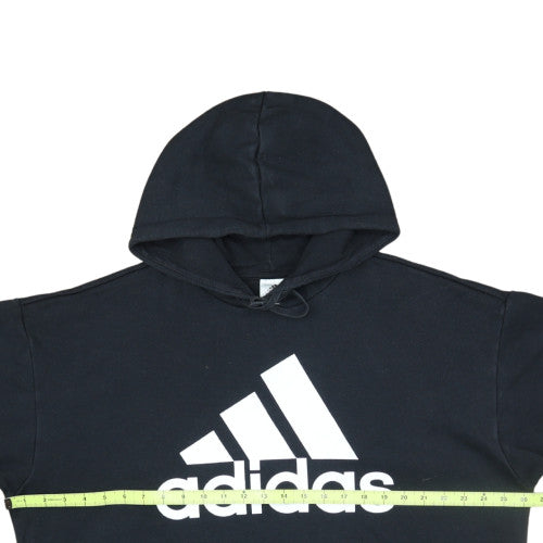 Adidas Womens Black Pullover Hoodie L Logo Graphic Cotton Blend