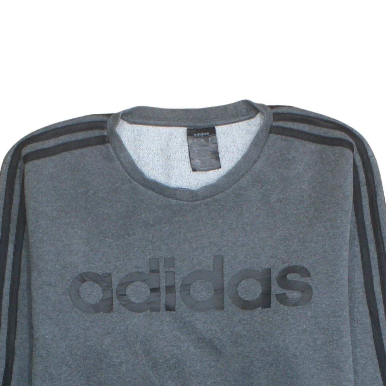 Adidas Mens Grey Logo Crew Neck Sweatshirt Size L Pullover