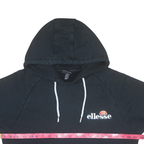Ellesse Women's Black Pullover Hoodie UK 14 Cotton Blend Sweatshirt