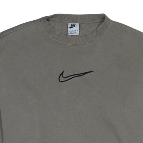 Nike Men's Grey XS Crew Neck Pullover Sweatshirt Embroidered Logo