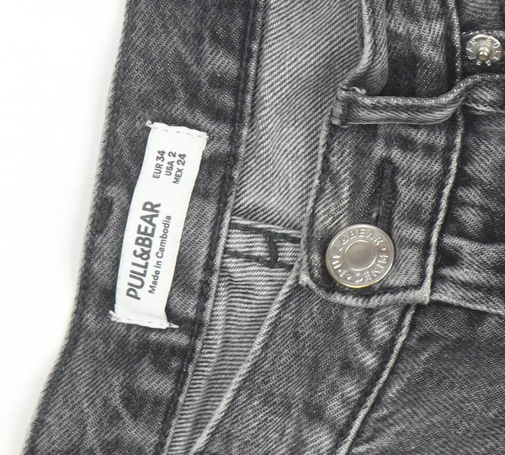 Pull&Bear Women’s Grey High Rise Mom Jeans Size 6