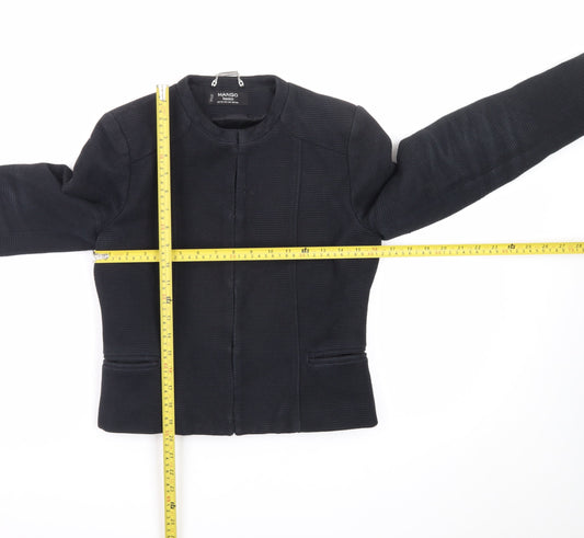 Mango Women’s Black XS Collarless Slim Fit Blazer Jacket