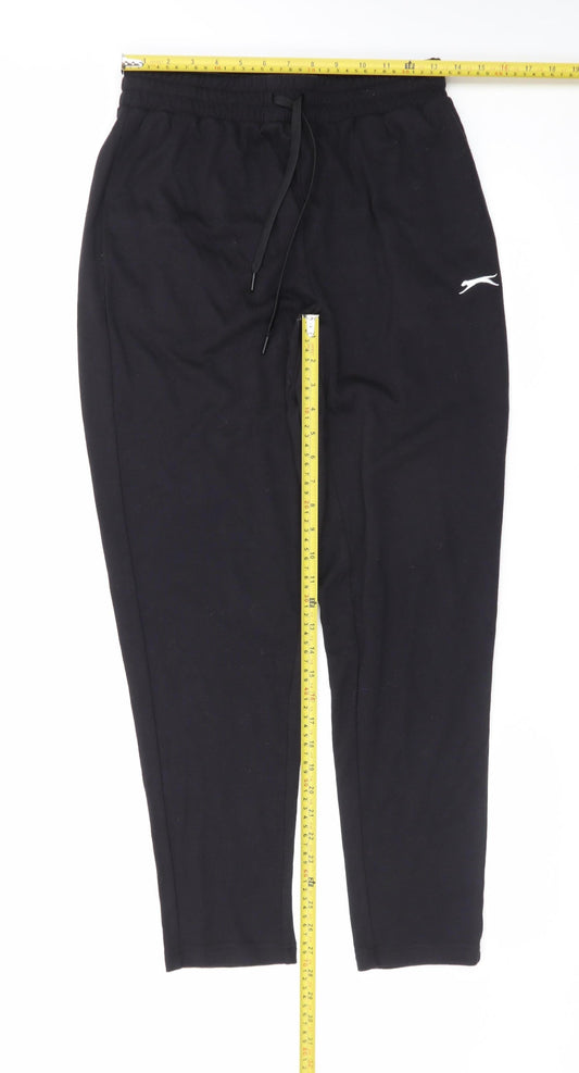 Slazenger Womens Black Jogger Trousers Size 10 Fleece Comfort Fit