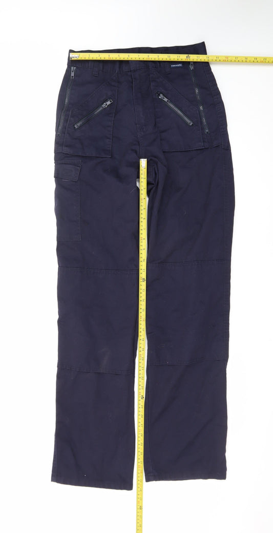 Portwest Men's Blue Cargo Workwear Trousers Size M 30W 36L